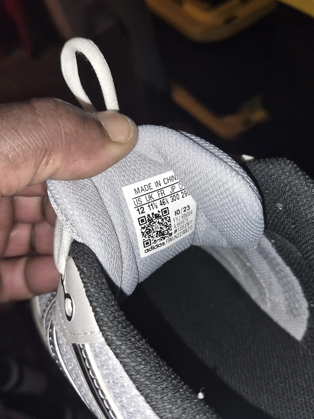 adidas Silver, White and Black Athletic Sneaker